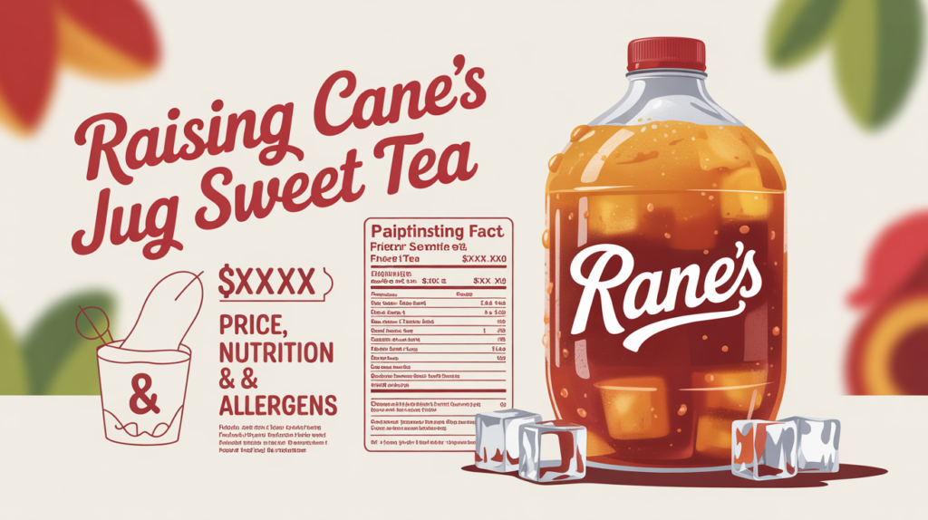Raising Cane’s Jug Sweet Tea Price, Nutrition and Allergens